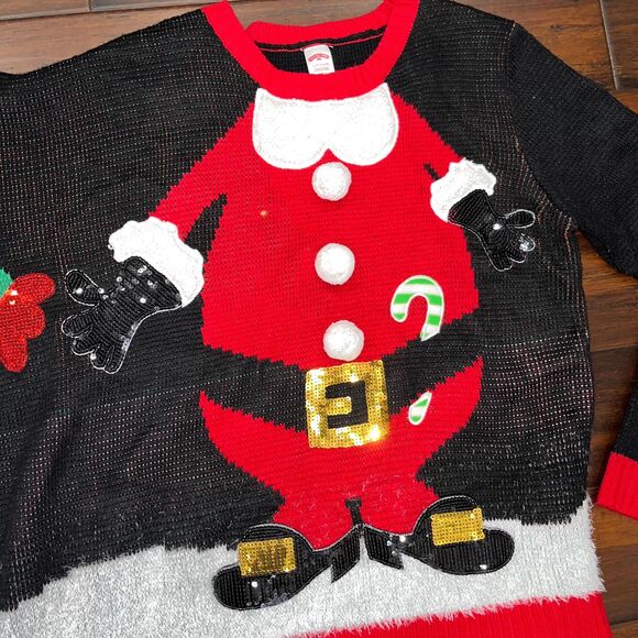Men’s or Womens 3D Sz S/M Double funny Santa Elf Ugly Christmas Sweater - Picture 5 of 6